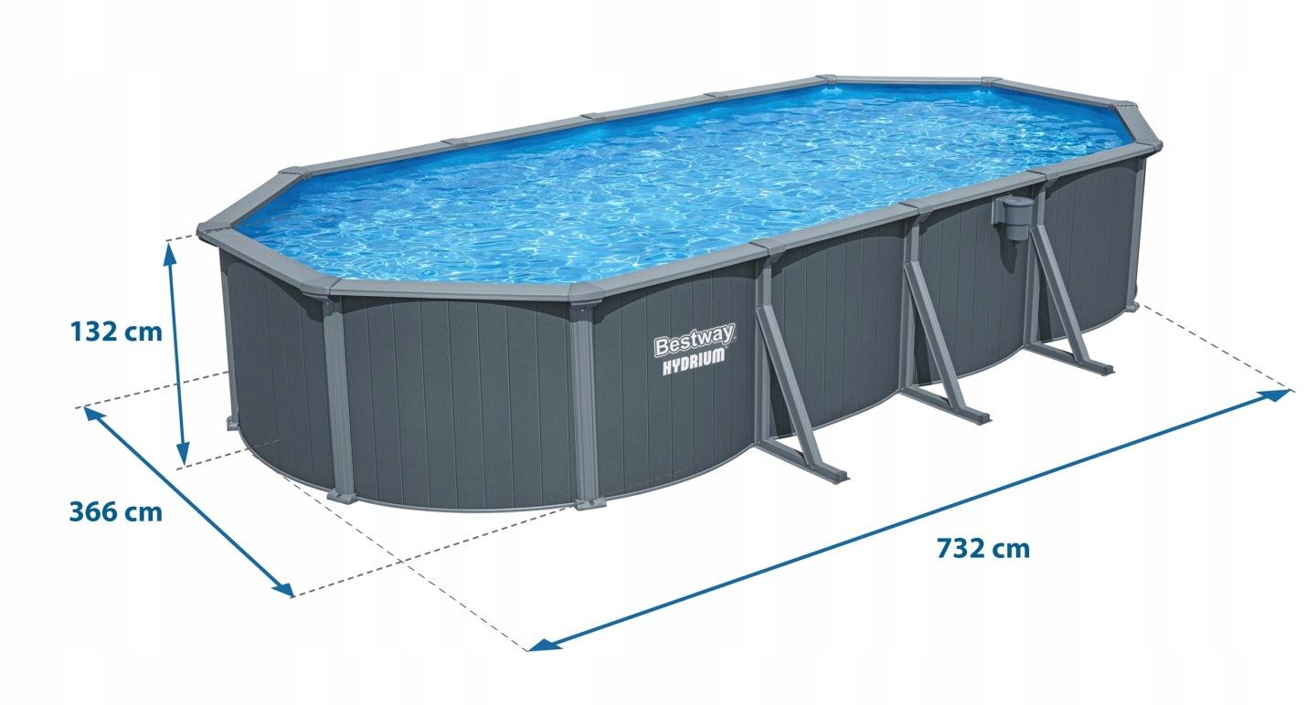 Detail produktu Celoročný panelový nadzemný bazén Bestway Hydrium 732 × 366 × 132 cm J-561CW