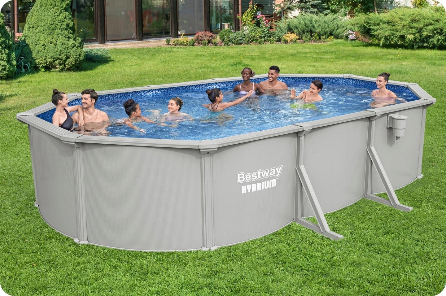 Detail produktu Celoročný panelový nadzemný bazén Bestway Hydrium 610 × 366 × 122 cm s filtráciou a príslušenstvom J-56369