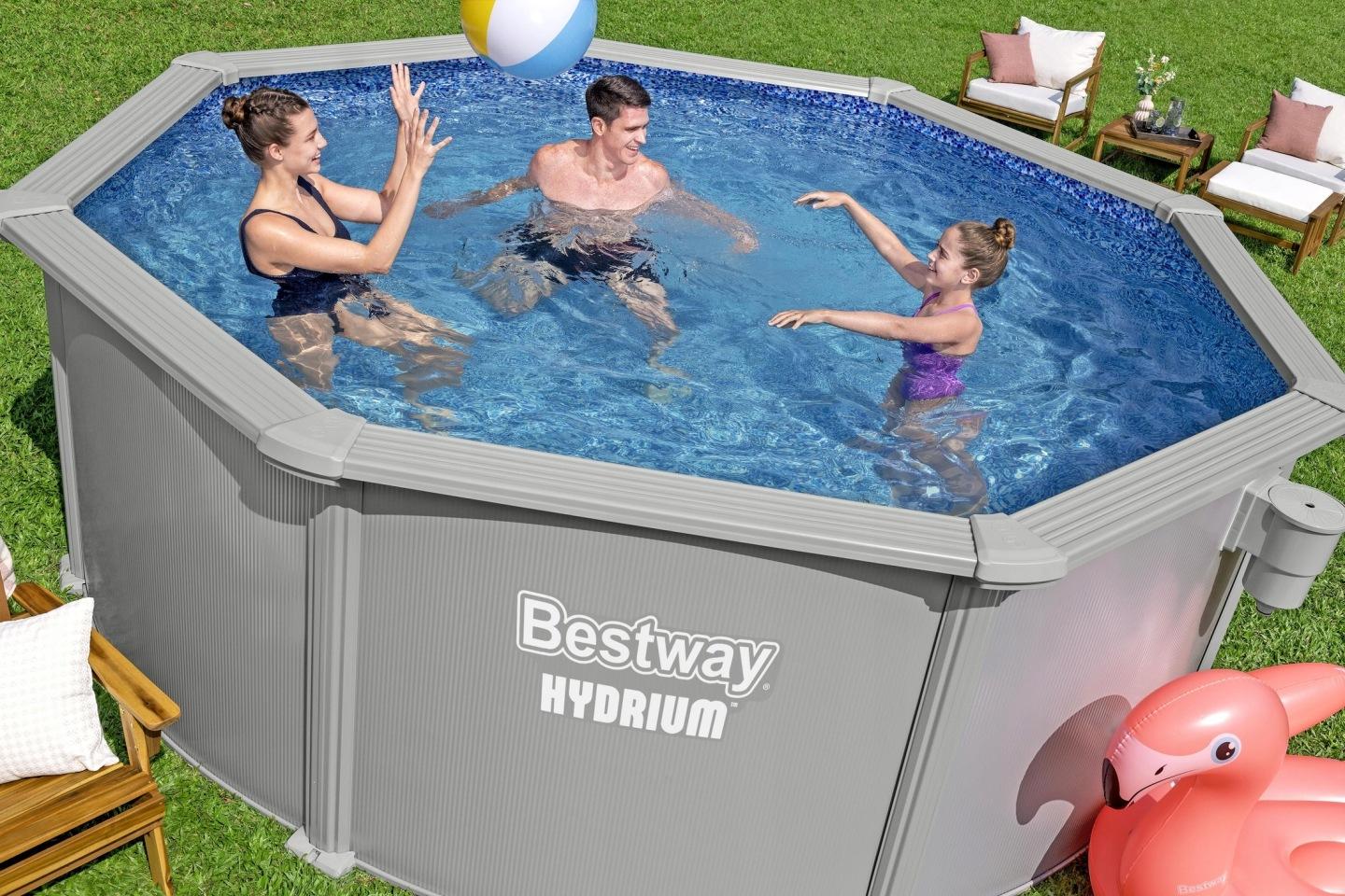 Detail produktu Celoročný panelový nadzemný bazén Bestway Hydrium 366 × 122 cm súprava 13 v 1 J-56574
