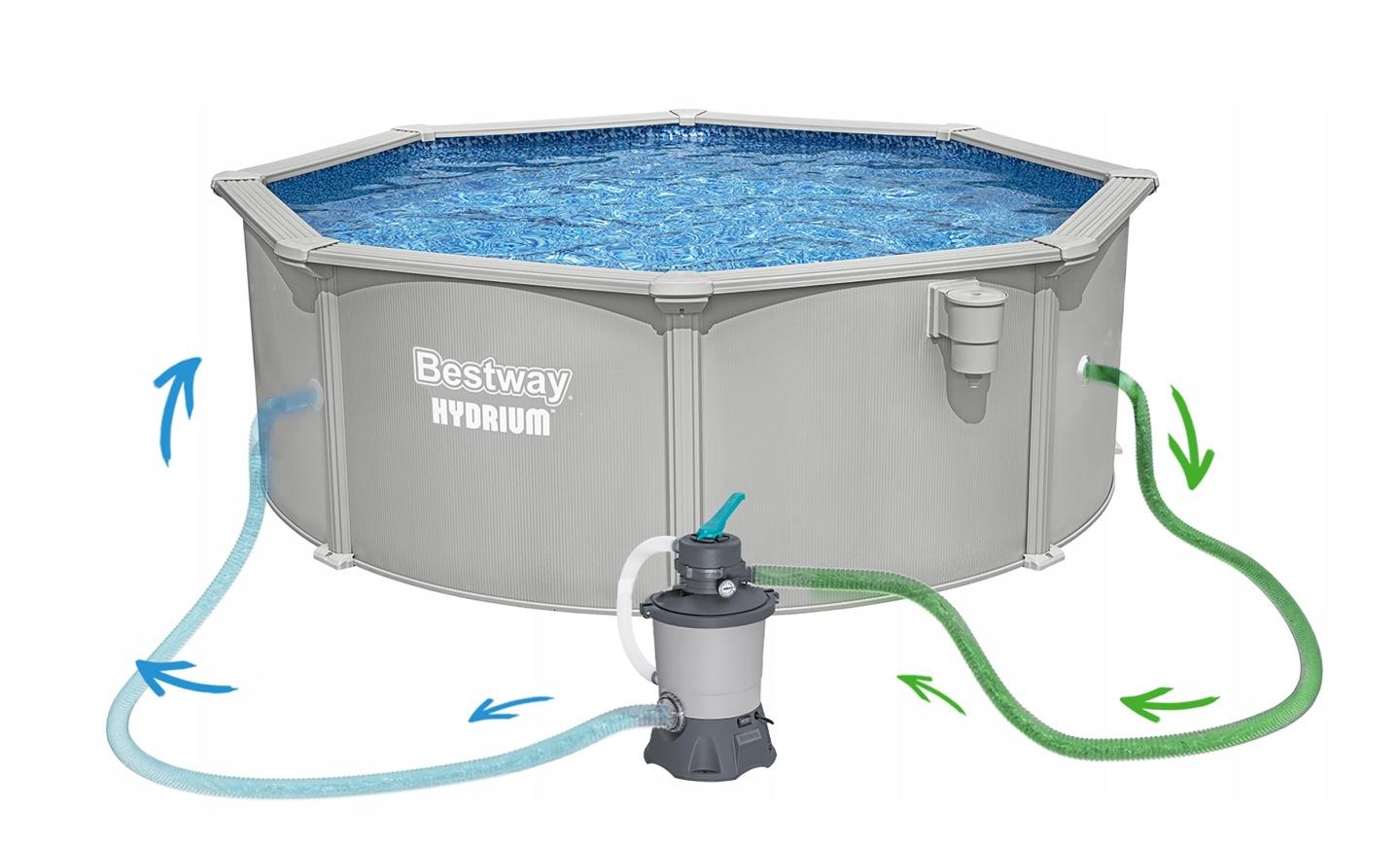 Detail produktu Celoročný panelový nadzemný bazén Bestway Hydrium 366 × 122 cm súprava 13 v 1 J-56574