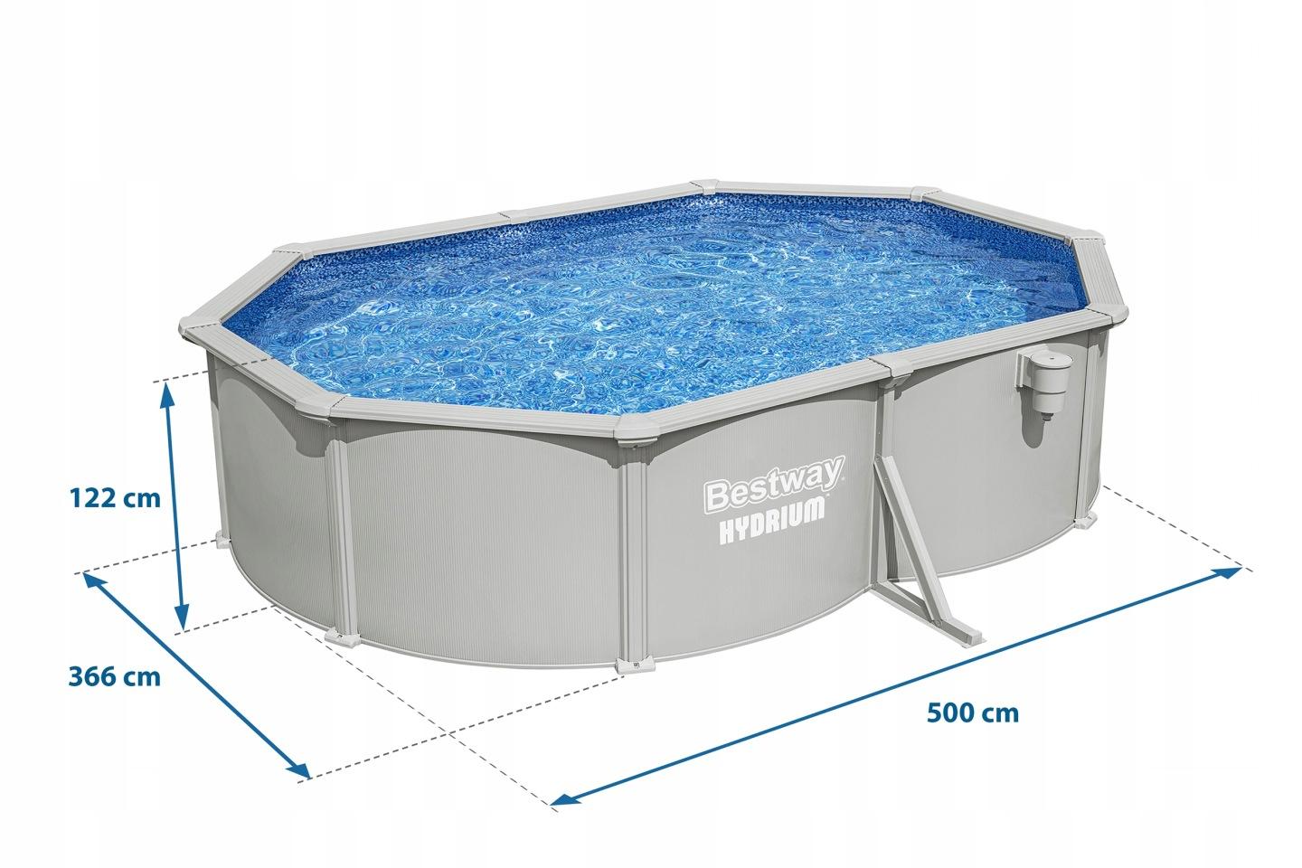 Detail produktu Celoročný panelový nadzemný bazén Bestway Hydrium 500 × 366 × 122 cm 13 v 1 J-56586