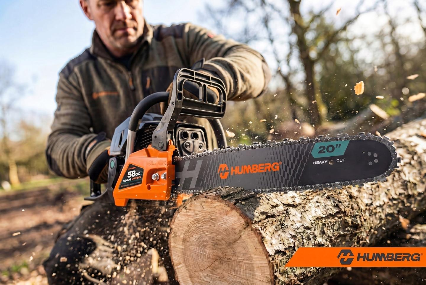 Detail produktu Benzínová reťazová píla na drevo Humberg HM-662 s lištami 40 a 50 cm J-566200