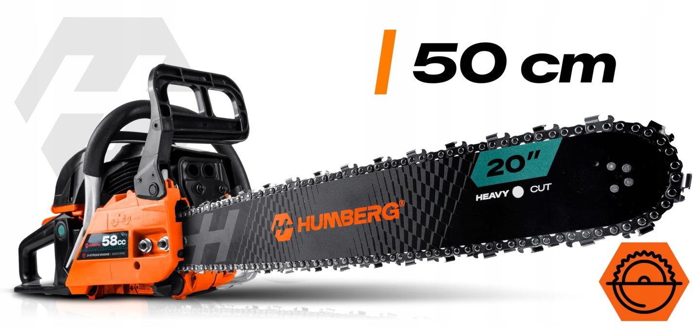 Detail produktu Benzínová reťazová píla na drevo Humberg HM-662 s lištami 40 a 50 cm J-566200