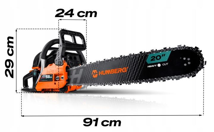 Detail produktu Benzínová reťazová píla na drevo Humberg HM-662 s lištami 40 a 50 cm J-566200