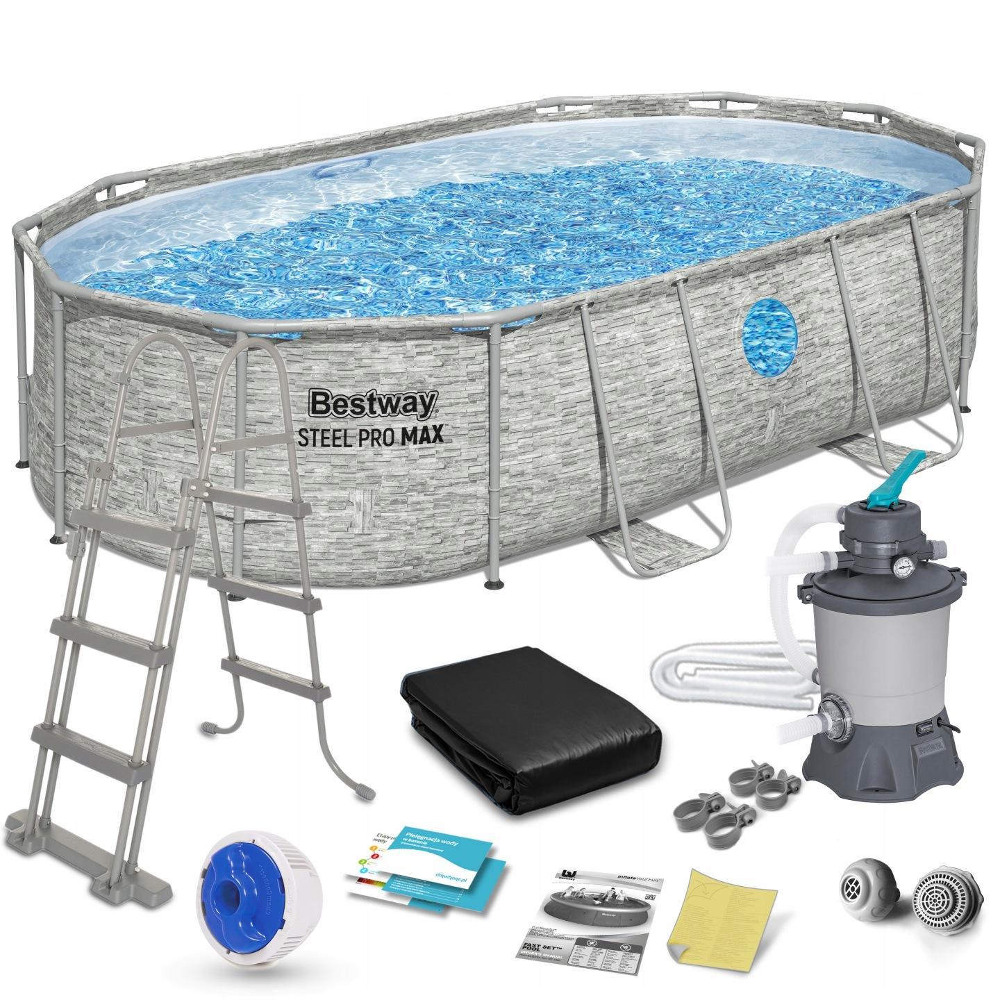 Rámový nadzemný bazén Bestway Power Steel 488 × 305 × 107 cm súprava 11 v 1 J-56946-BESTWAY