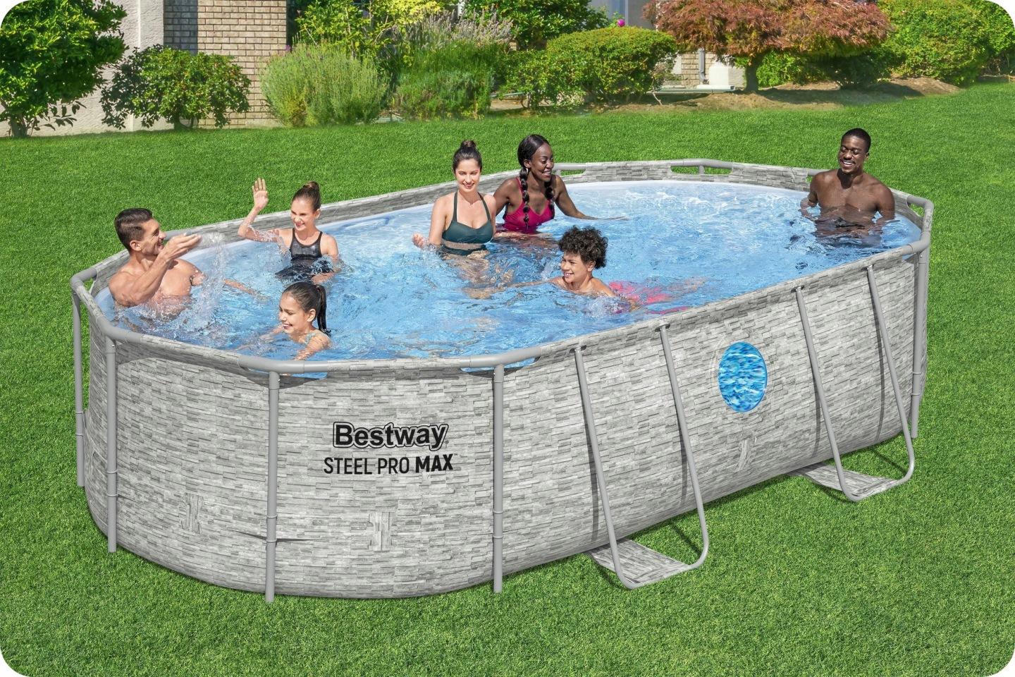 Detail produktu Rámový nadzemný bazén Bestway Power Steel 488 × 305 × 107 cm súprava 11 v 1 J-56946-BESTWAY