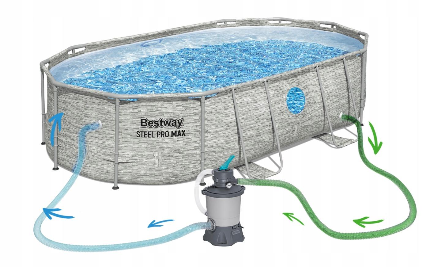 Detail produktu Rámový nadzemný bazén Bestway Power Steel 488 × 305 × 107 cm súprava 11 v 1 J-56946-BESTWAY