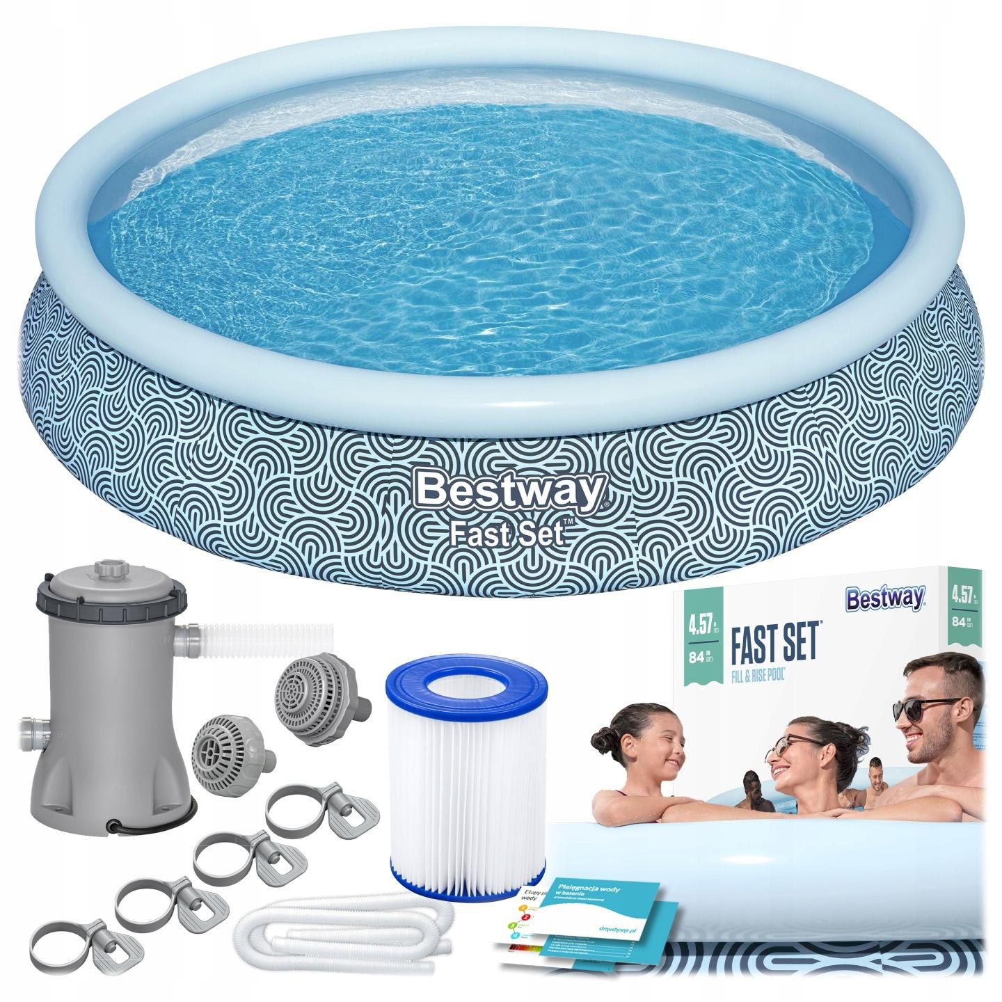 Samonosný nadzemný bazén Bestway 457 × 84 cm s filtračným čerpadlom J-57313NN