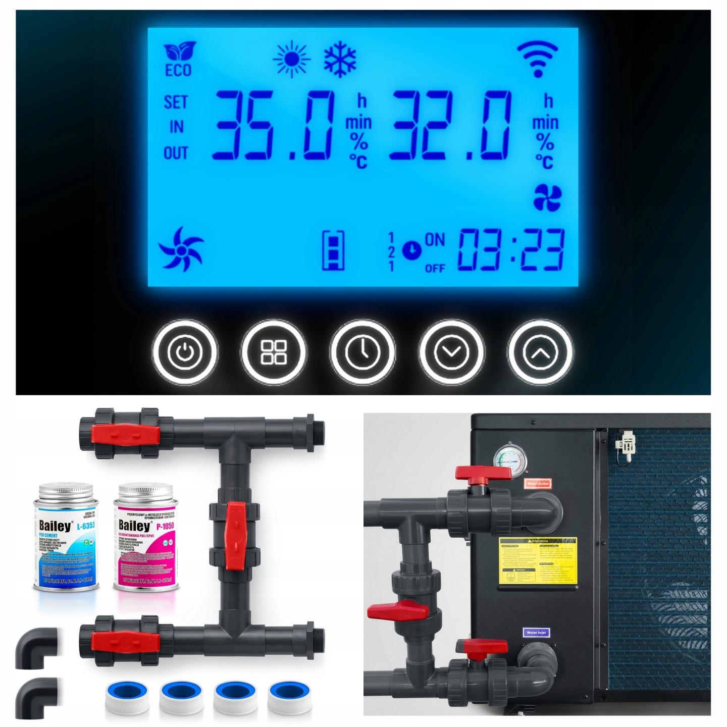 Detail produktu Bazénové tepelné čerpadlo 10 kW pre bazény 20–60 m?, invertorové, Wi-Fi, Humberg HM-912 J-591200-590900