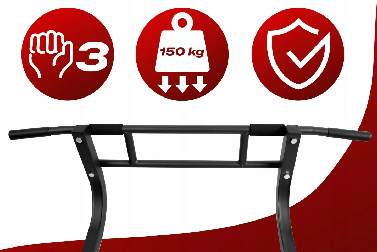 Detail produktu 11: Samostatná hrazda na zhyby a dipy, stabilná, nosnosť 150 kg, Neo-Sport 130200