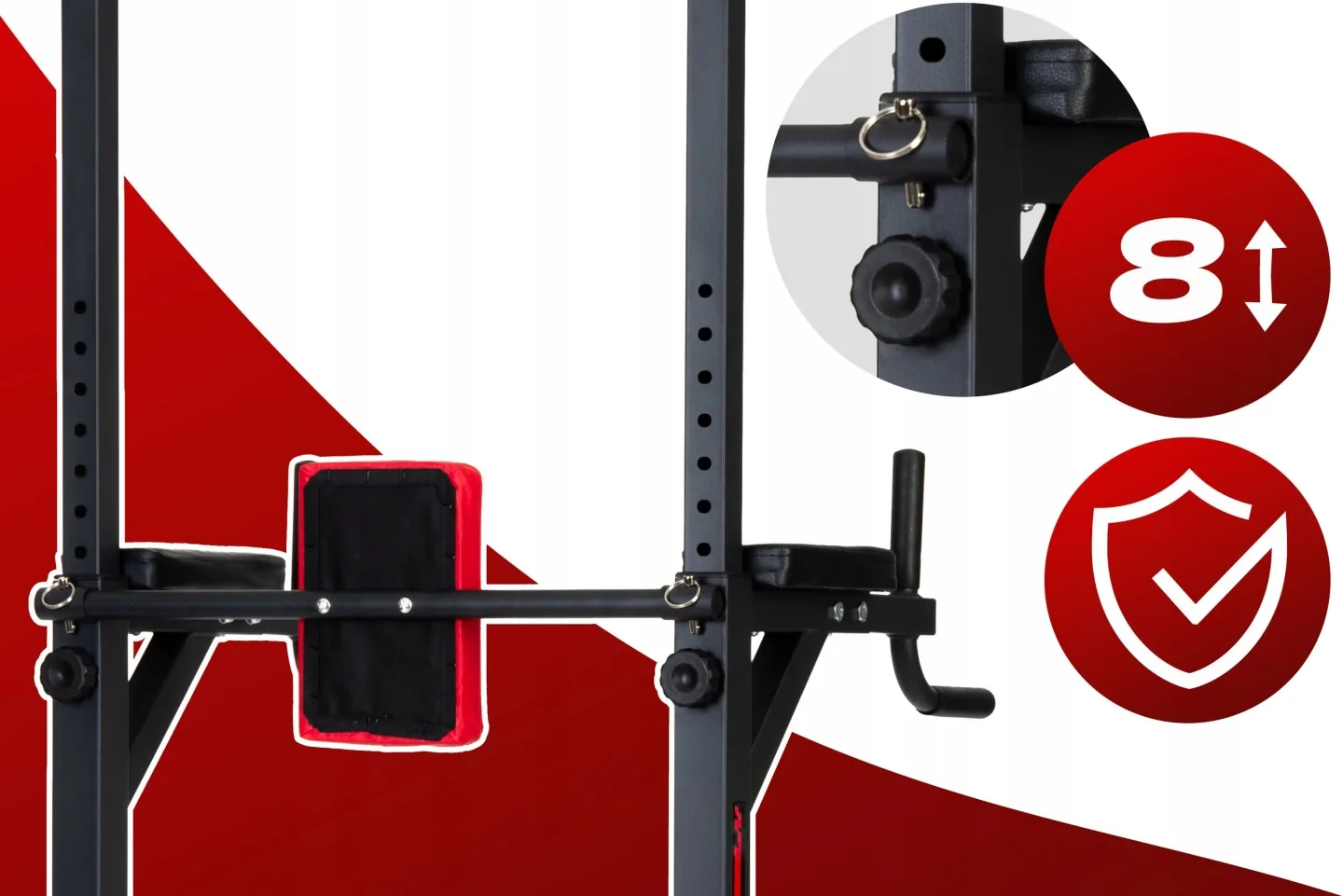 Detail produktu 13: Samostatná hrazda na zhyby a dipy, stabilná, nosnosť 150 kg, Neo-Sport 130200