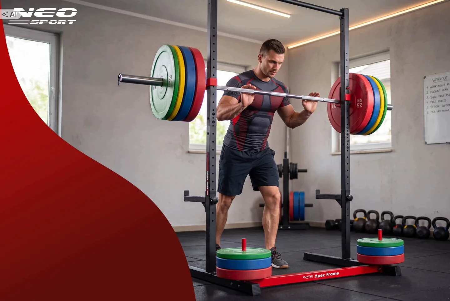 Detail produktu 3: Stacionárny hrazdový stojan na činku Neo-Sport Apex Frame 130400