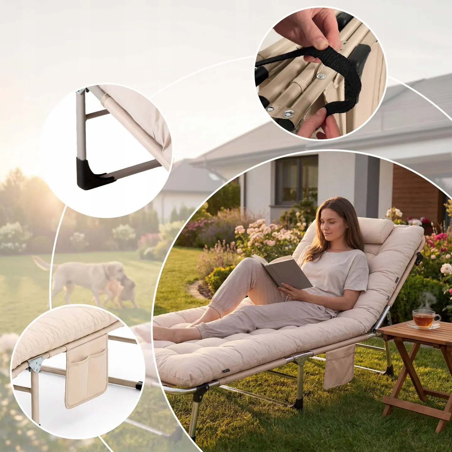 Detail produktu 8: Skladacia turistická posteľ, záhradné ležadlo ChillWell Dream Sofotel