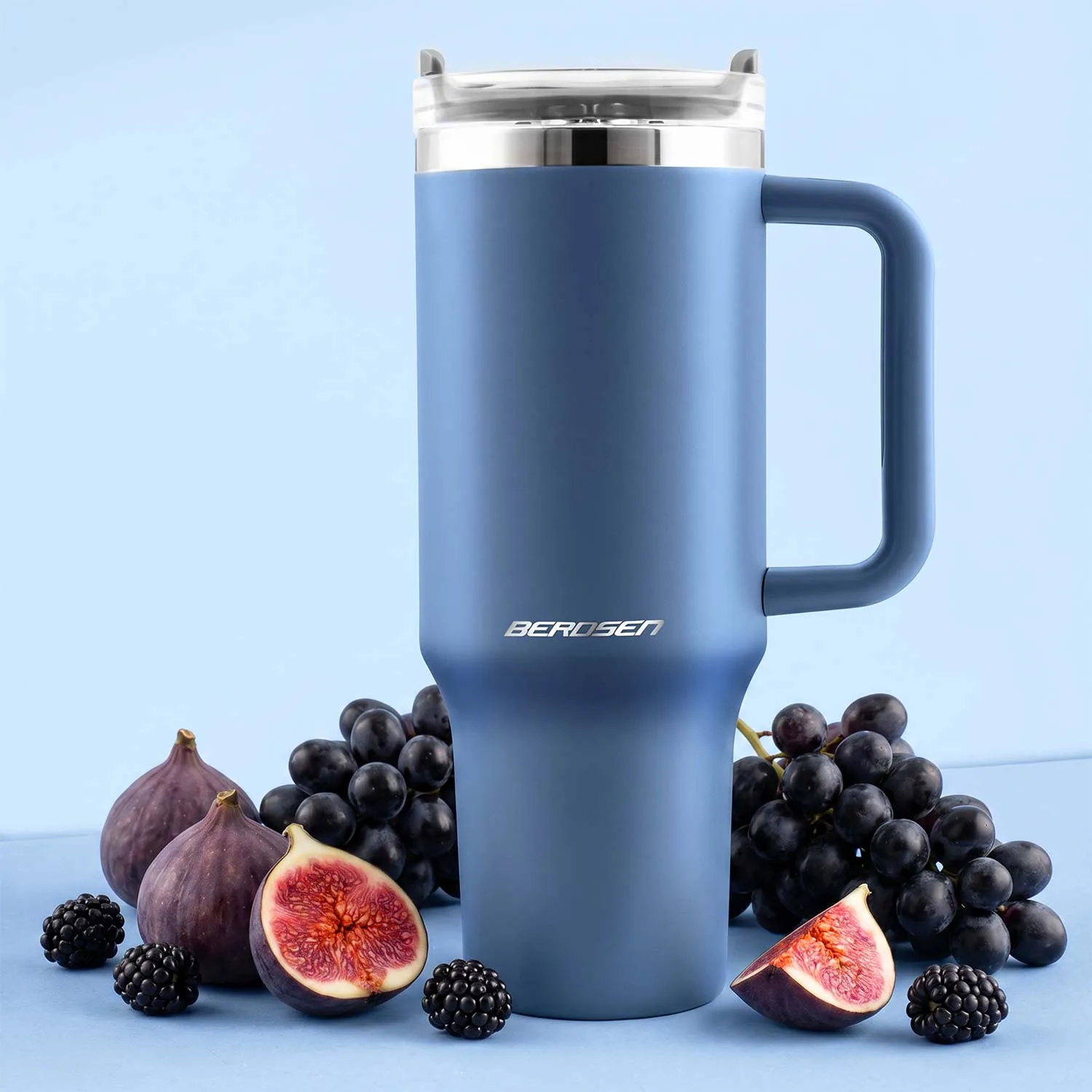 Detail produktu 3: Vákuový termohrnček so súpravou slamiek 1180 ml Berdsen tmavomodrý