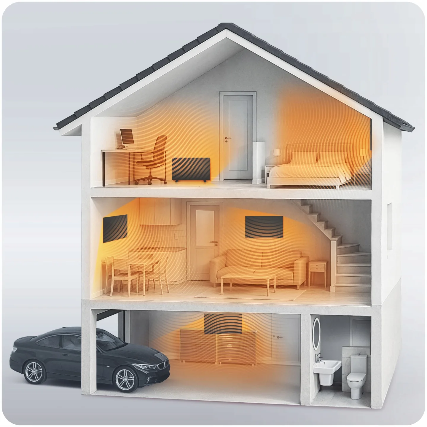 Detail produktu 11: Infračervený panelový ohrievač 600 W Berdsen BD-984, diaľkový ovládač, Wi‑Fi, aplikácia