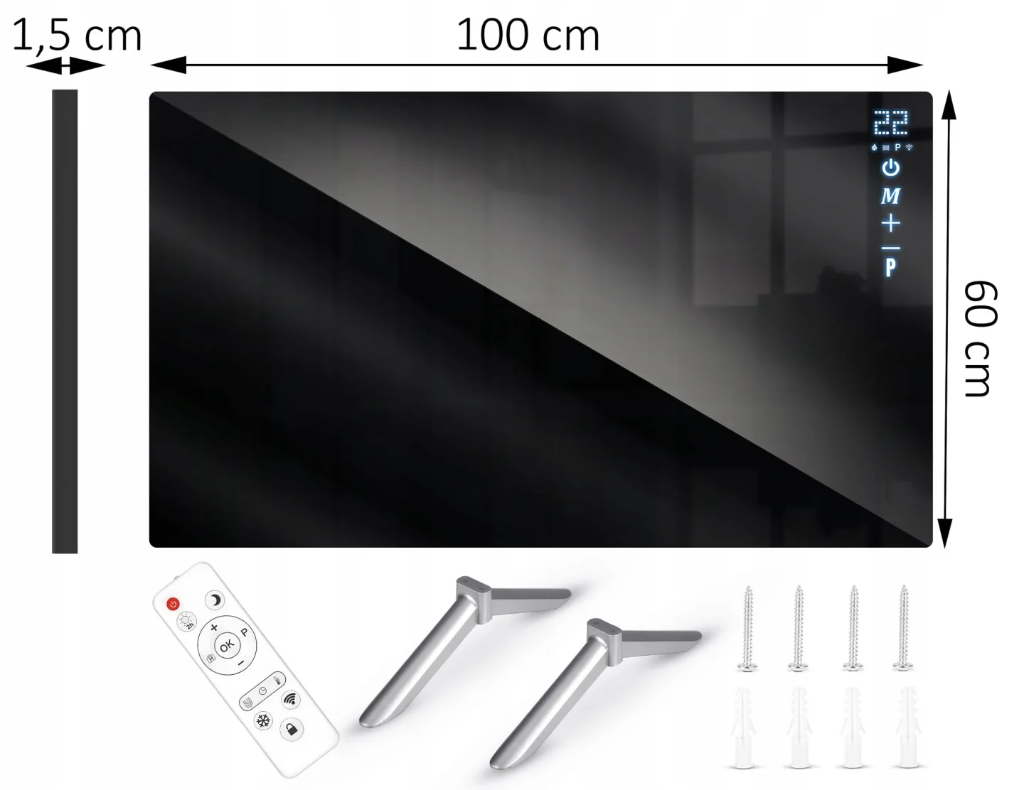 Detail produktu 23: Infračervený panelový ohrievač 600 W Berdsen BD-984, diaľkový ovládač, Wi‑Fi, aplikácia