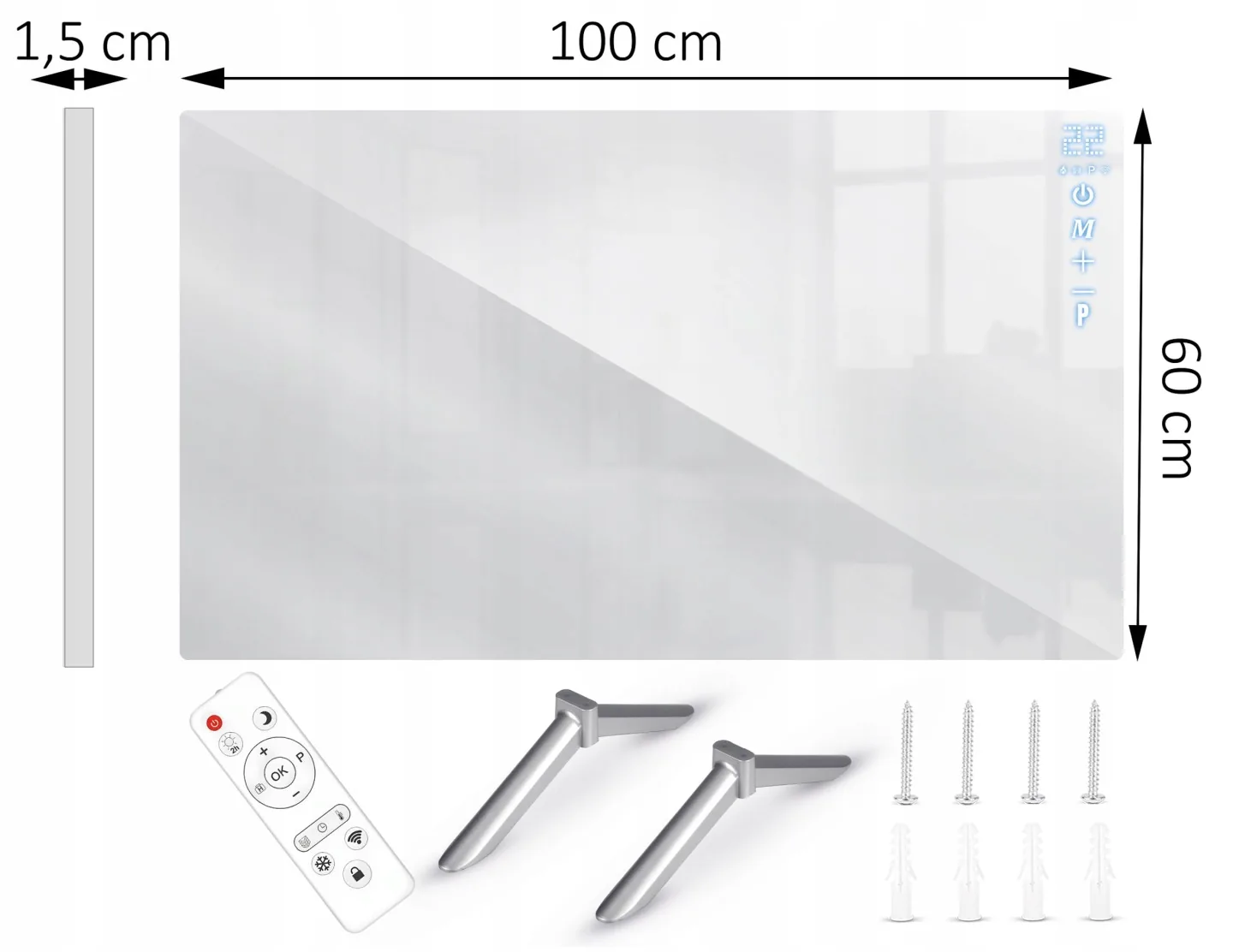 Detail produktu 23: Infračervený panelový ohrievač 600 W Berdsen BD-984, diaľkové ovládanie, Wi-Fi aplikácia