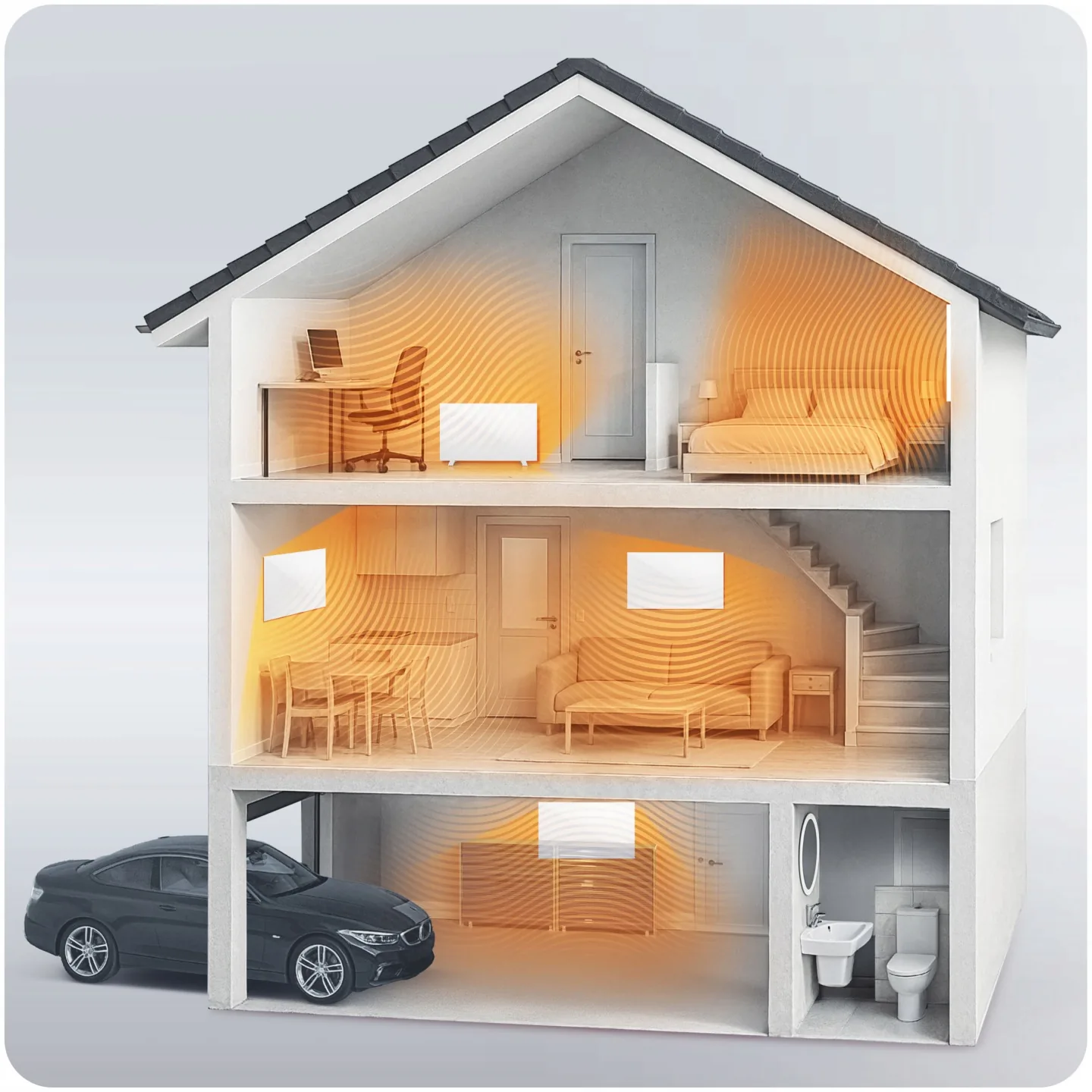 Detail produktu 11: Infračervený panelový ohrievač 600 W Berdsen BD-984, diaľkové ovládanie, Wi-Fi aplikácia