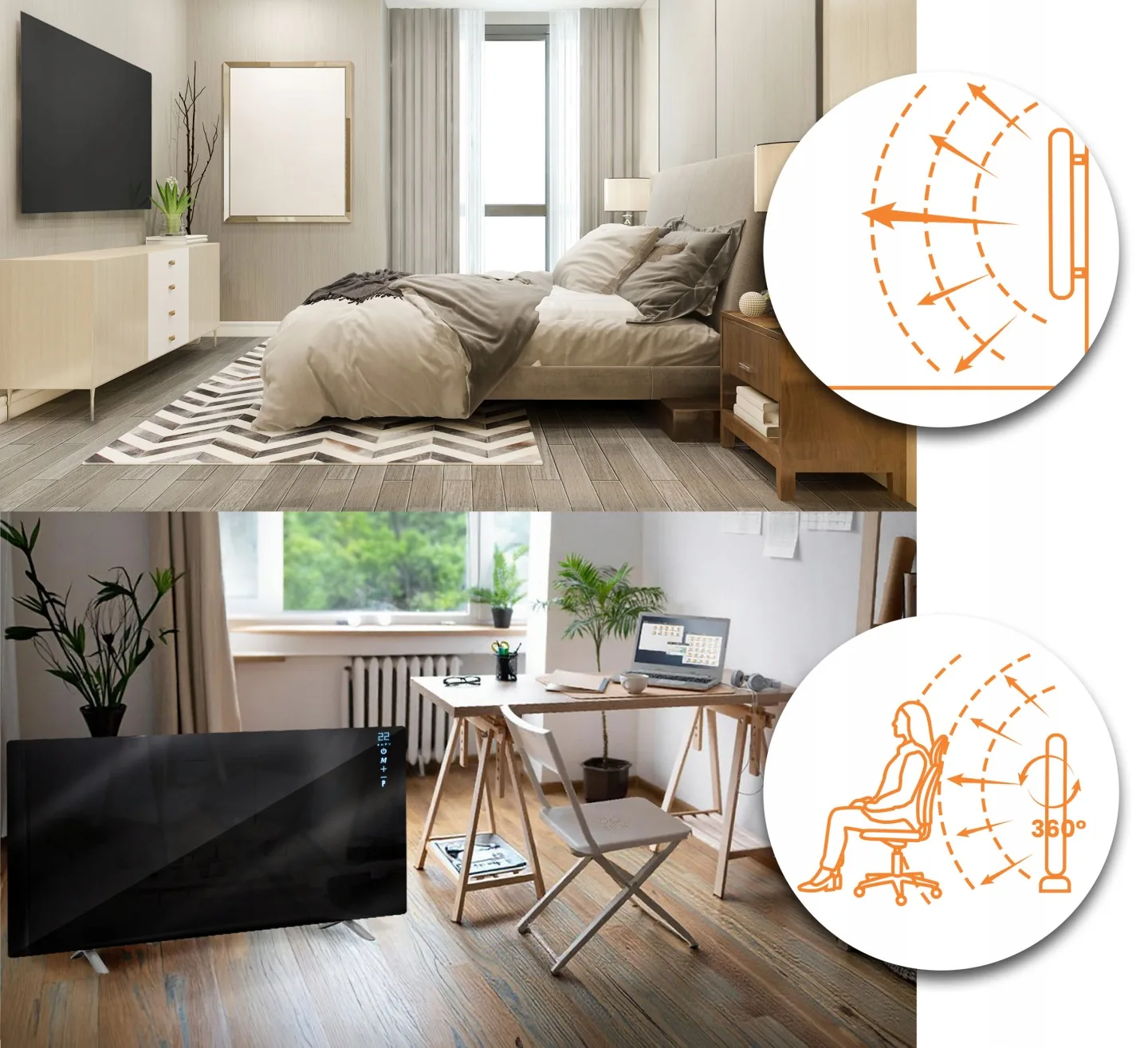 Detail produktu 21: Infračervený ohrievač, sálavý infražiarič 720 W Berdsen BD-985, diaľkové ovládanie, Wi‑Fi aplikácia
