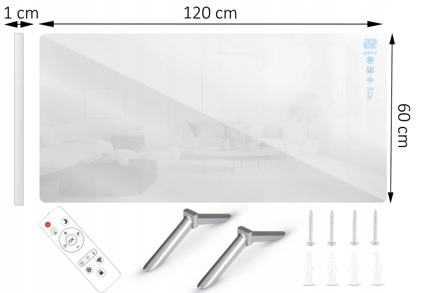 Detail produktu 23: Infračervený ohrievač, sálavý panel 720 W Berdsen BD-985, diaľkový ovládač, WiFi aplikácia