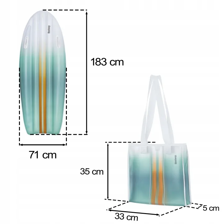 Detail produktu 5: Nafukovacia plavecká doska, plážový matrac 183x71 cm Bestway 42072