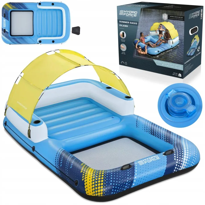 Plávajúce ostrovné lôžko pre 4 osoby s prístreškom Summer Oasis Bestway 43645