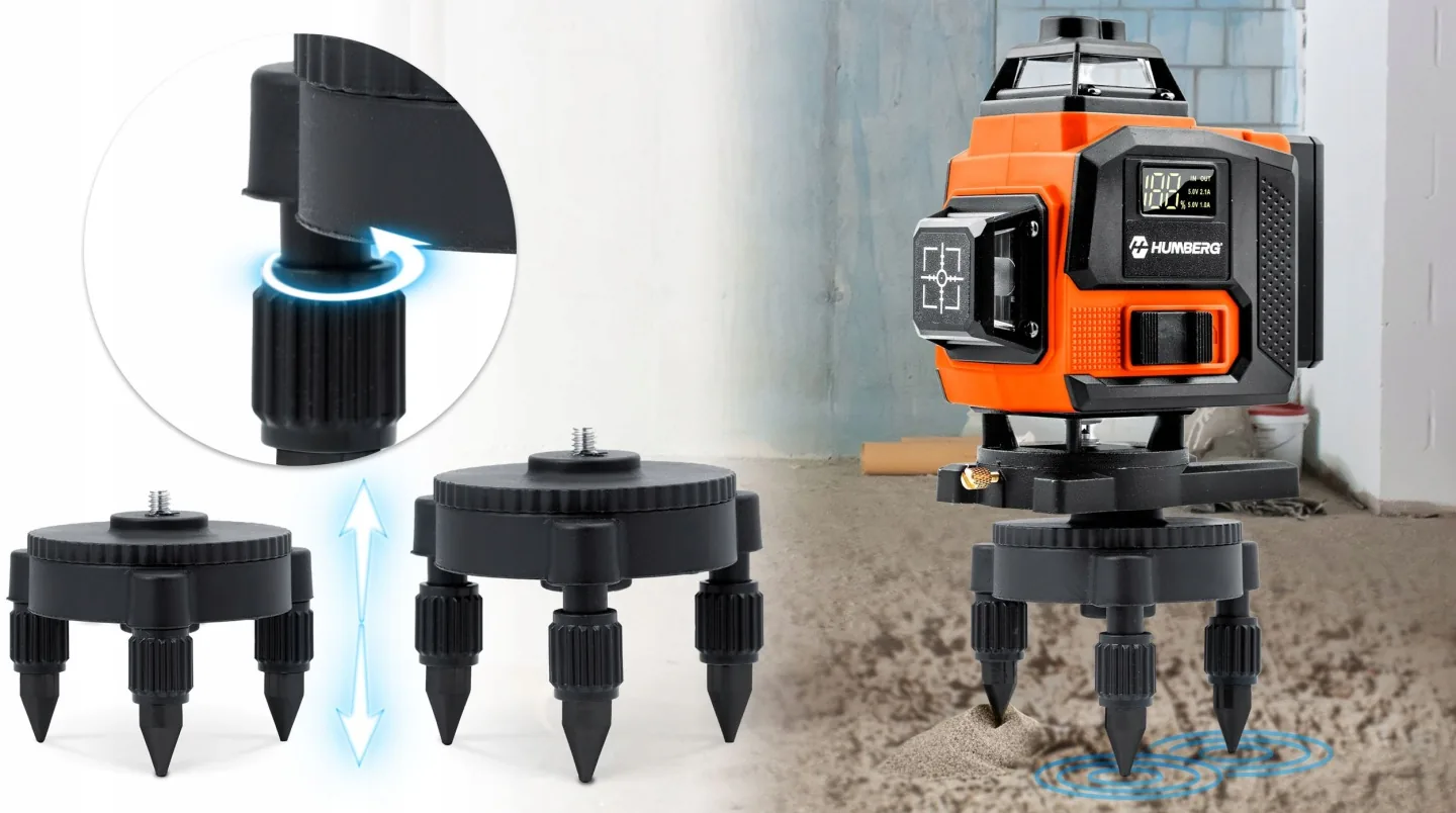 Detail produktu 7: Krížový laserový nivelátor v kufríku + príslušenstvo Humberg HM-175