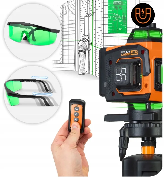 Detail produktu 3: Krížový laserový nivelátor v kufríku + príslušenstvo Humberg HM-175