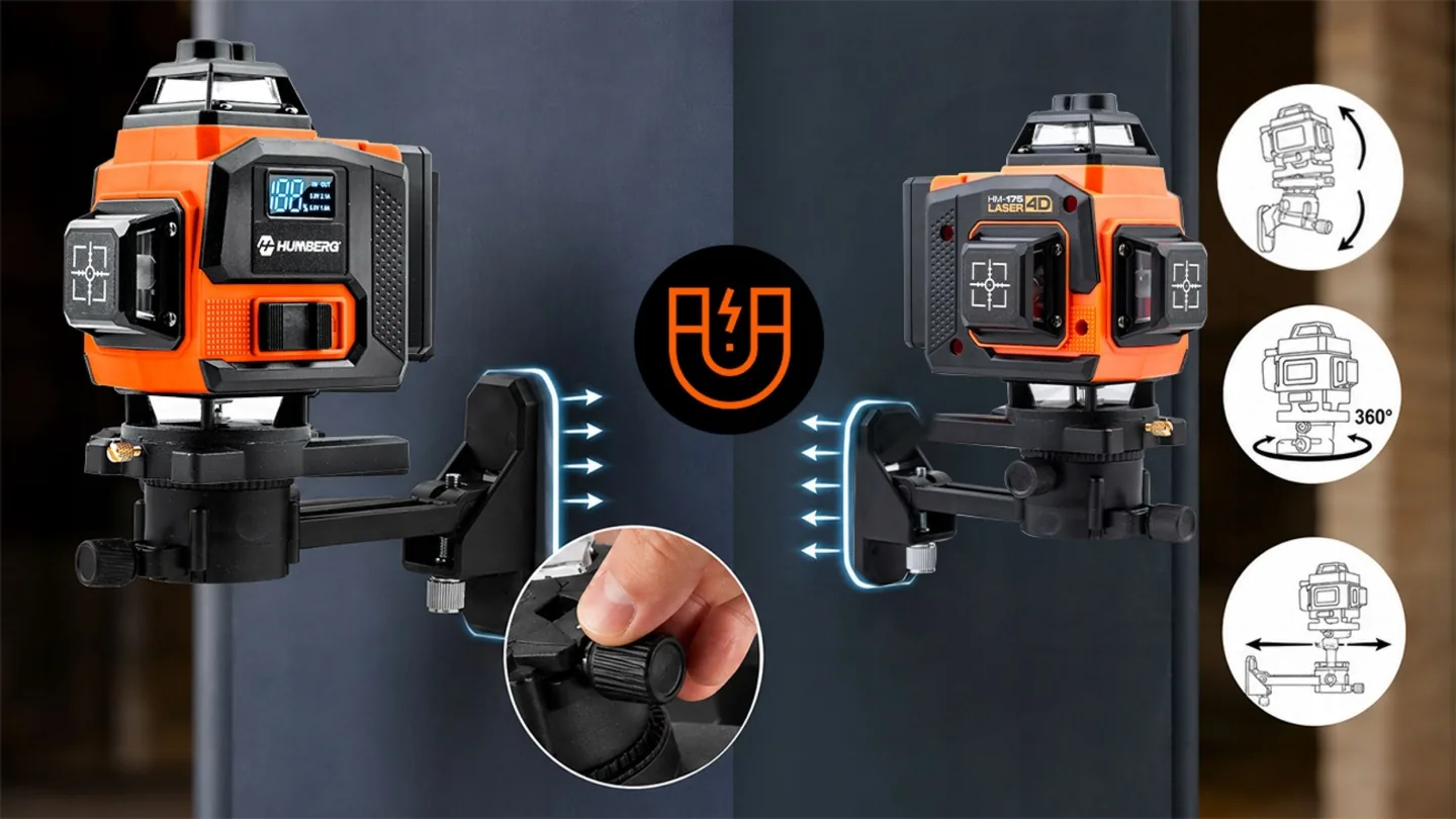 Detail produktu 6: Krížový laserový nivelátor v kufríku + príslušenstvo Humberg HM-175