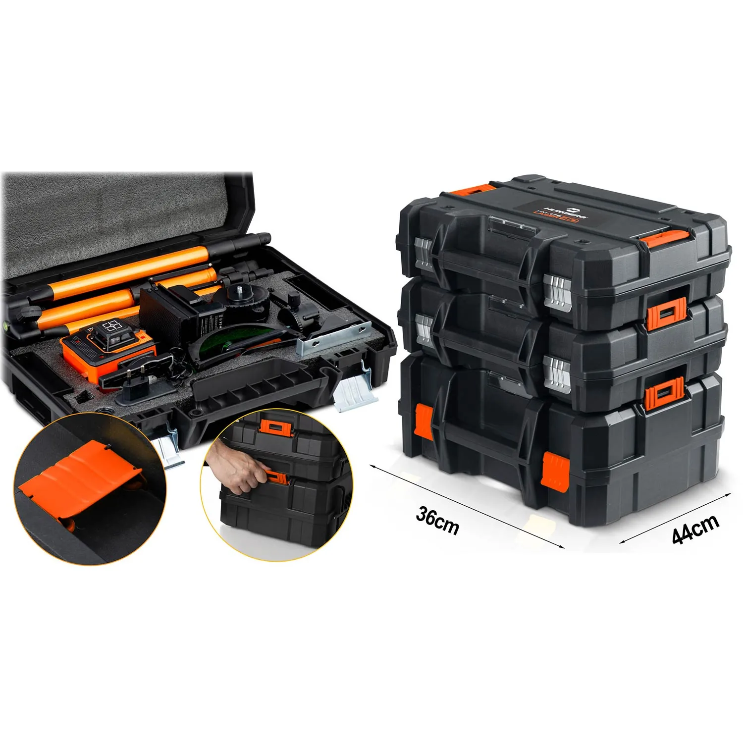 Detail produktu 15: Krížový laserový nivelátor v kufríku + príslušenstvo Humberg HM-175