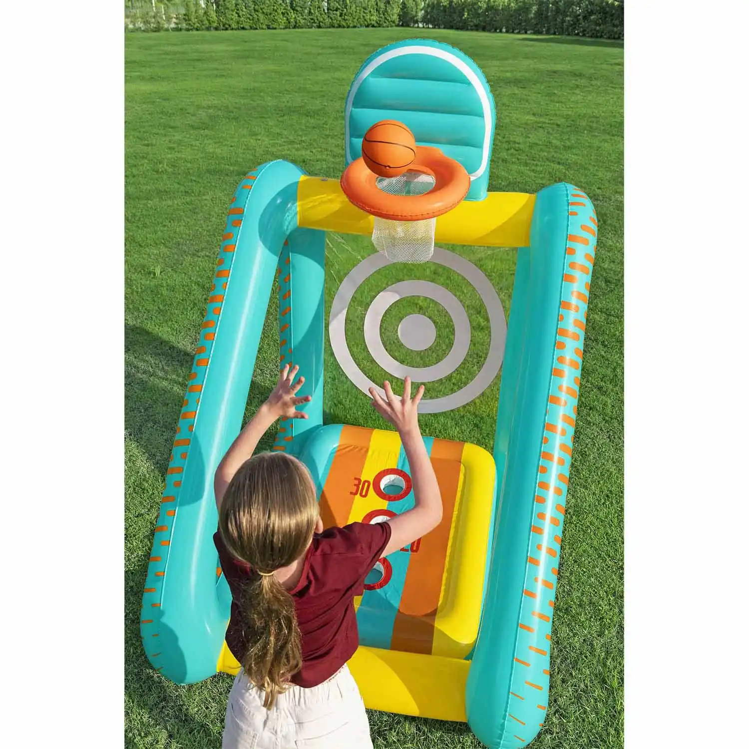 Detail produktu 10: Nafukovacia záhradná hra 3 v 1 basketbal, futbal, cieľ 127x109x178 cm Bestway 52813