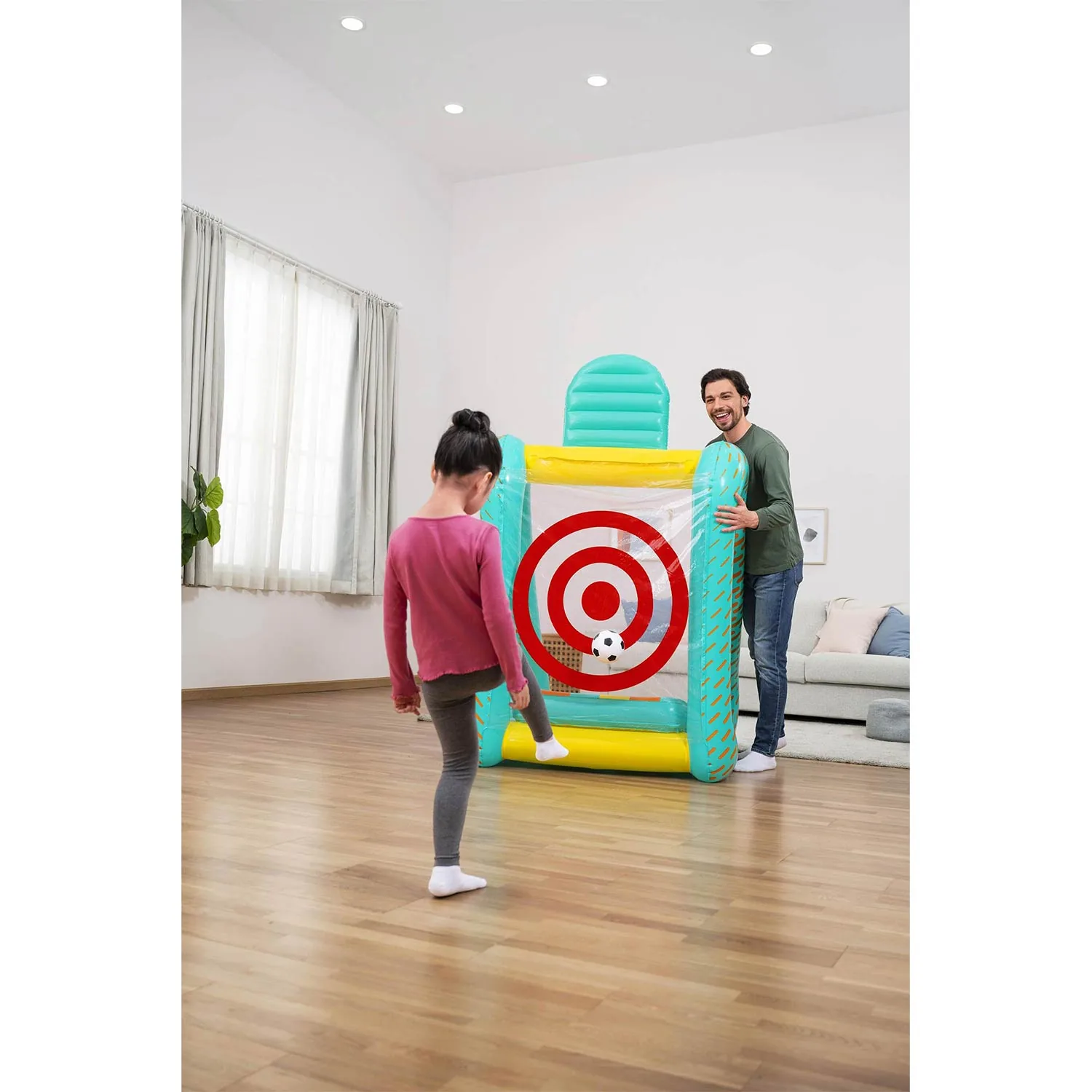 Detail produktu 9: Nafukovacia záhradná hra 3 v 1 basketbal, futbal, cieľ 127x109x178 cm Bestway 52813