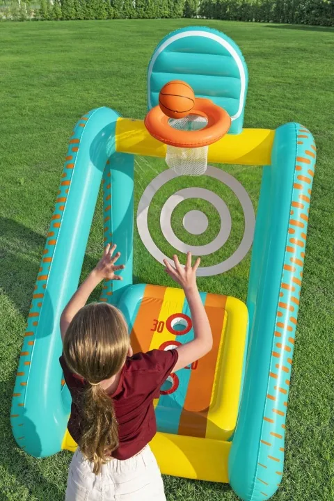 Detail produktu 11: Nafukovacia záhradná hra 3 v 1 basketbal, futbal, cieľ 127x109x178 cm Bestway 52813