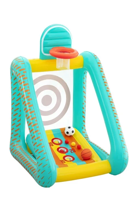 Detail produktu 7: Nafukovacia záhradná hra 3 v 1 basketbal, futbal, cieľ 127x109x178 cm Bestway 52813