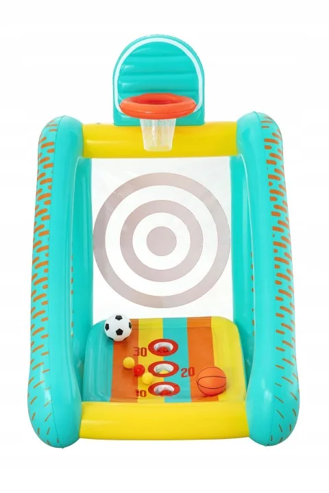 Detail produktu 8: Nafukovacia záhradná hra 3 v 1 basketbal, futbal, cieľ 127x109x178 cm Bestway 52813