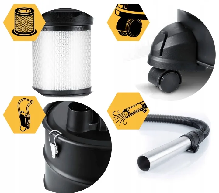 Detail produktu 5: Vysávač na popol z krbu, pece a grilu, krbový, 1000 W HM-405