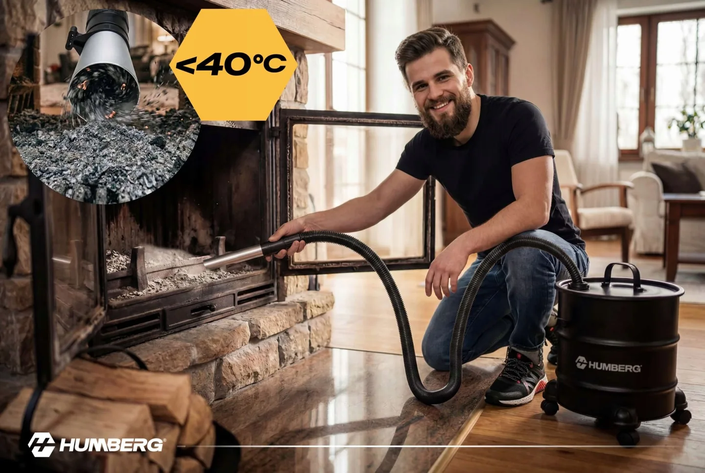 Detail produktu 2: Vysávač na popol z krbu, pece a grilu, krbový, 1000 W HM-405