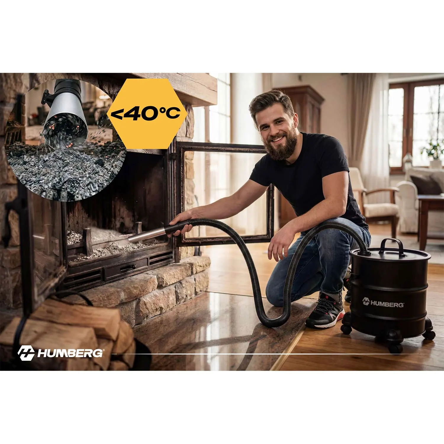 Detail produktu 8: Vysávač na popol z krbu, pece a grilu, krbový, 1000 W HM-405