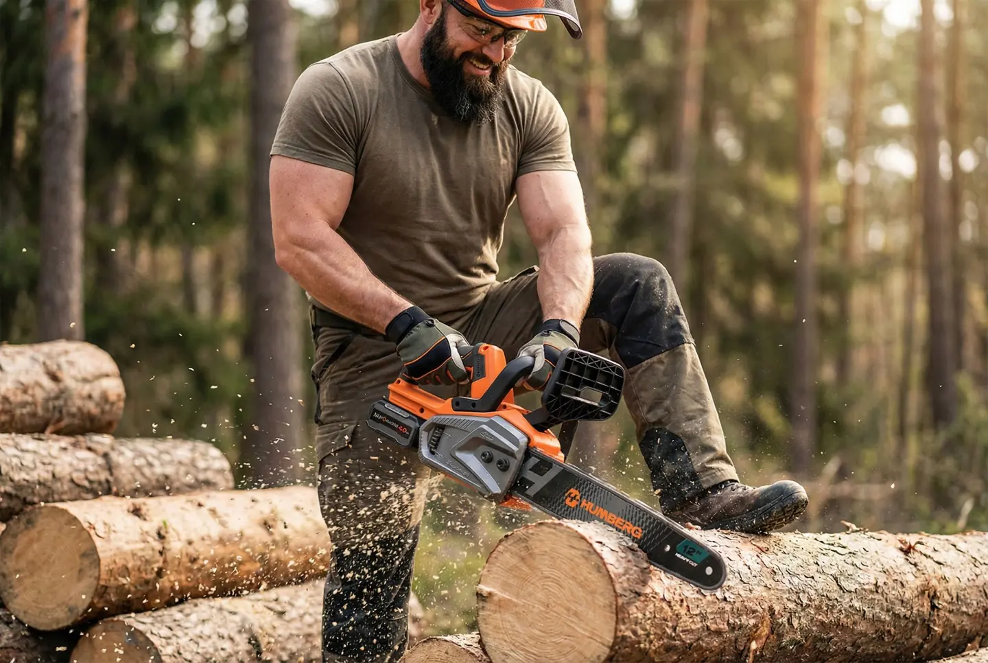 Detail produktu 2: Reťazová píla 12" akumulátorová píla na drevo Humberg HM-436