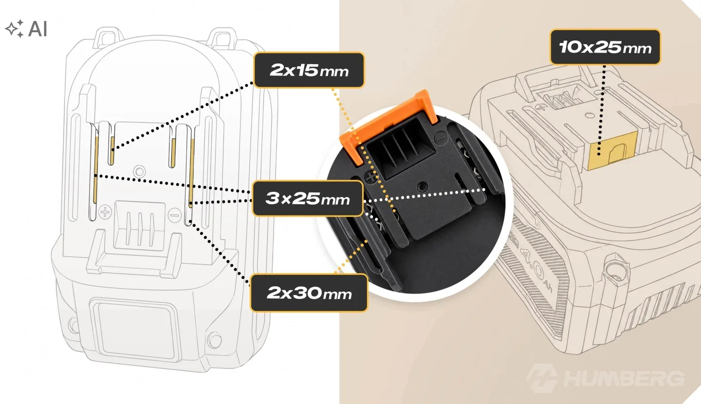 Detail produktu 11: Akumulátor 21 V 4 Ah do elektrického náradia Humberg HM-439