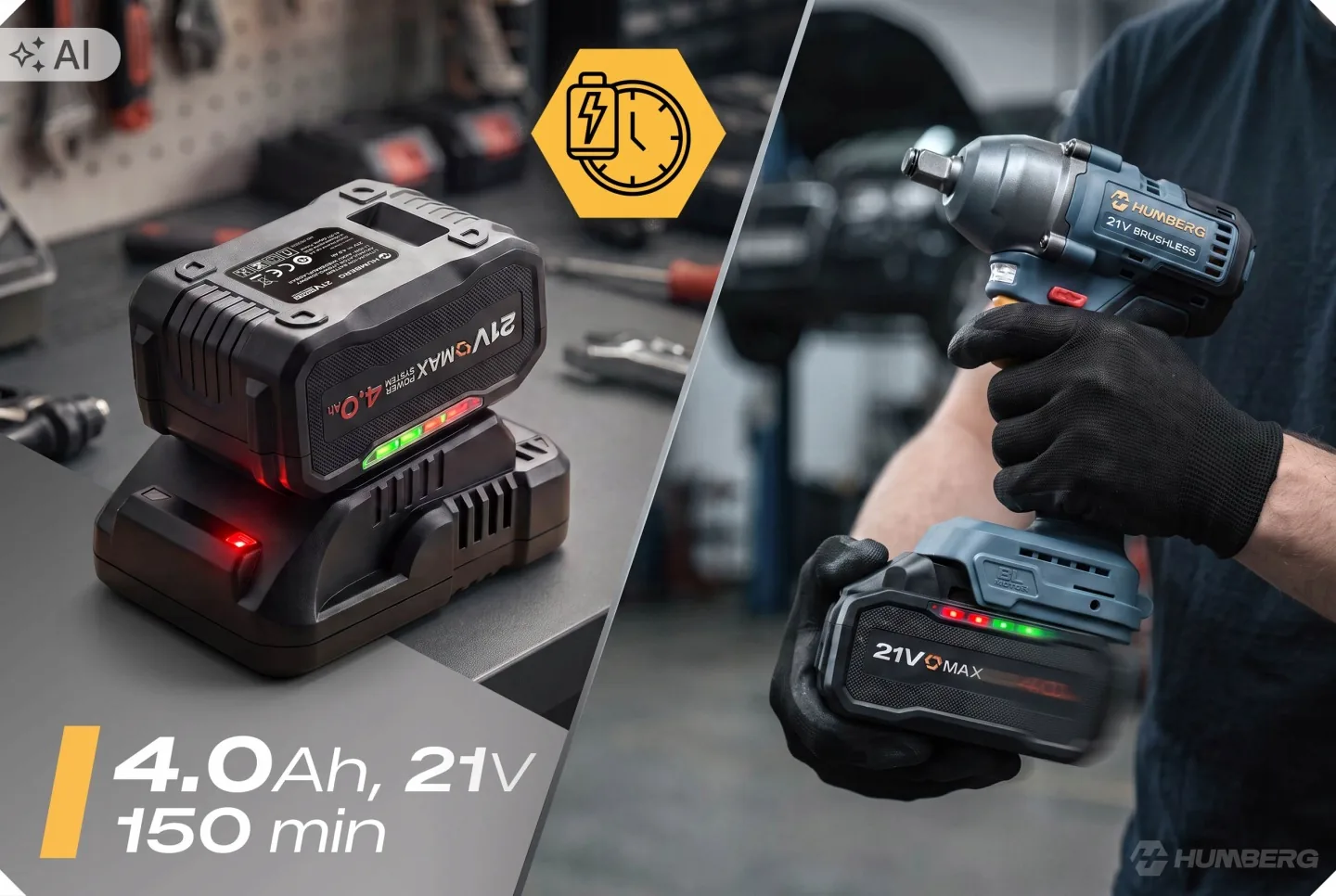 Detail produktu 17: Akumulátor 21 V 4 Ah do elektrického náradia Humberg HM-439