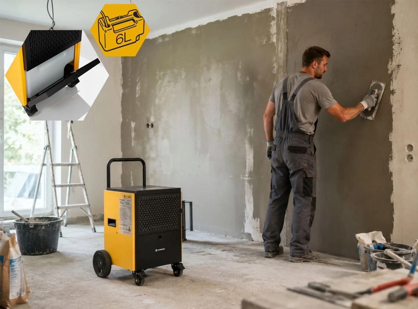 Detail produktu 13: Priemyselný stavebný odvlhčovač vzduchu 60 l/24 h Humberg HM-483