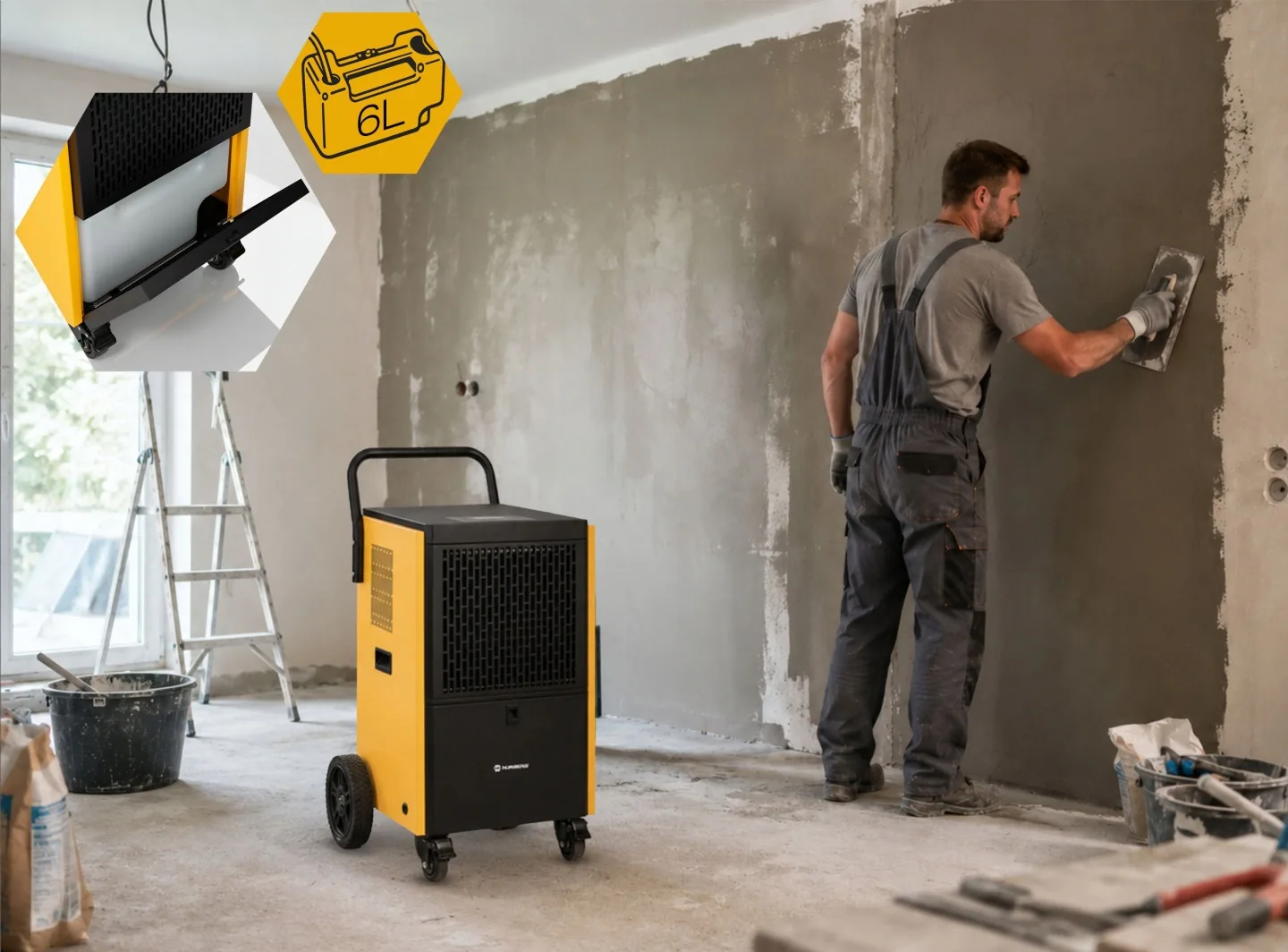 Detail produktu 13: Priemyselný stavebný odvlhčovač vzduchu 100 l/24 h Humberg HM-484
