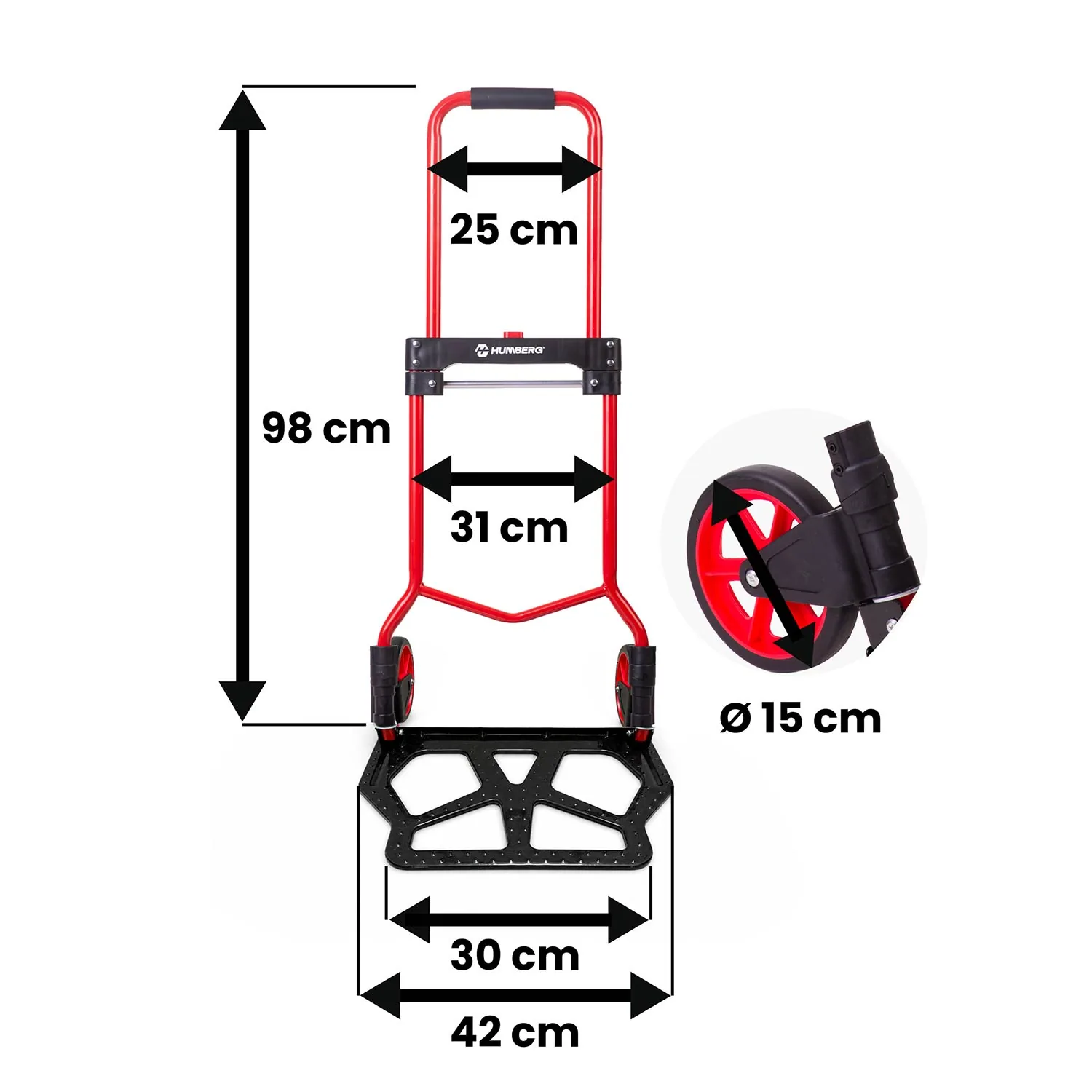 Detail produktu 10: Skladací rudlový transportný vozík, skladový, 100 kg, Humberg HM-517