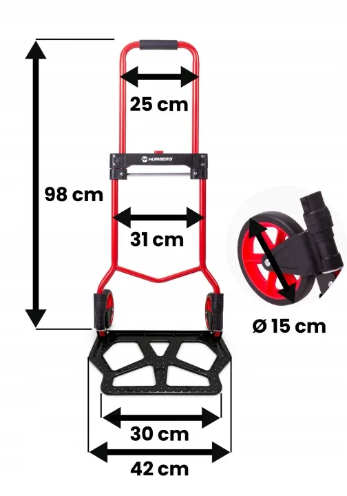 Detail produktu 16: Skladací rudlový transportný vozík, skladový, 100 kg, Humberg HM-517