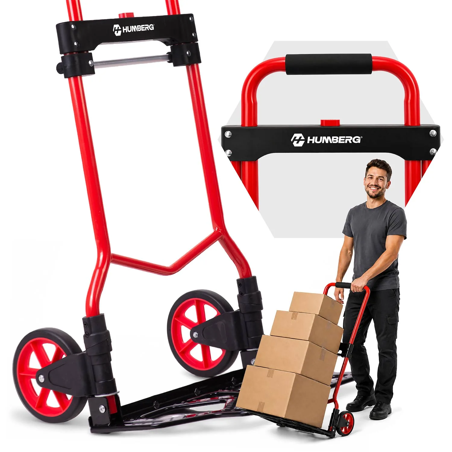 Detail produktu 4: Skladací rudlový transportný vozík, skladový, 100 kg, Humberg HM-517