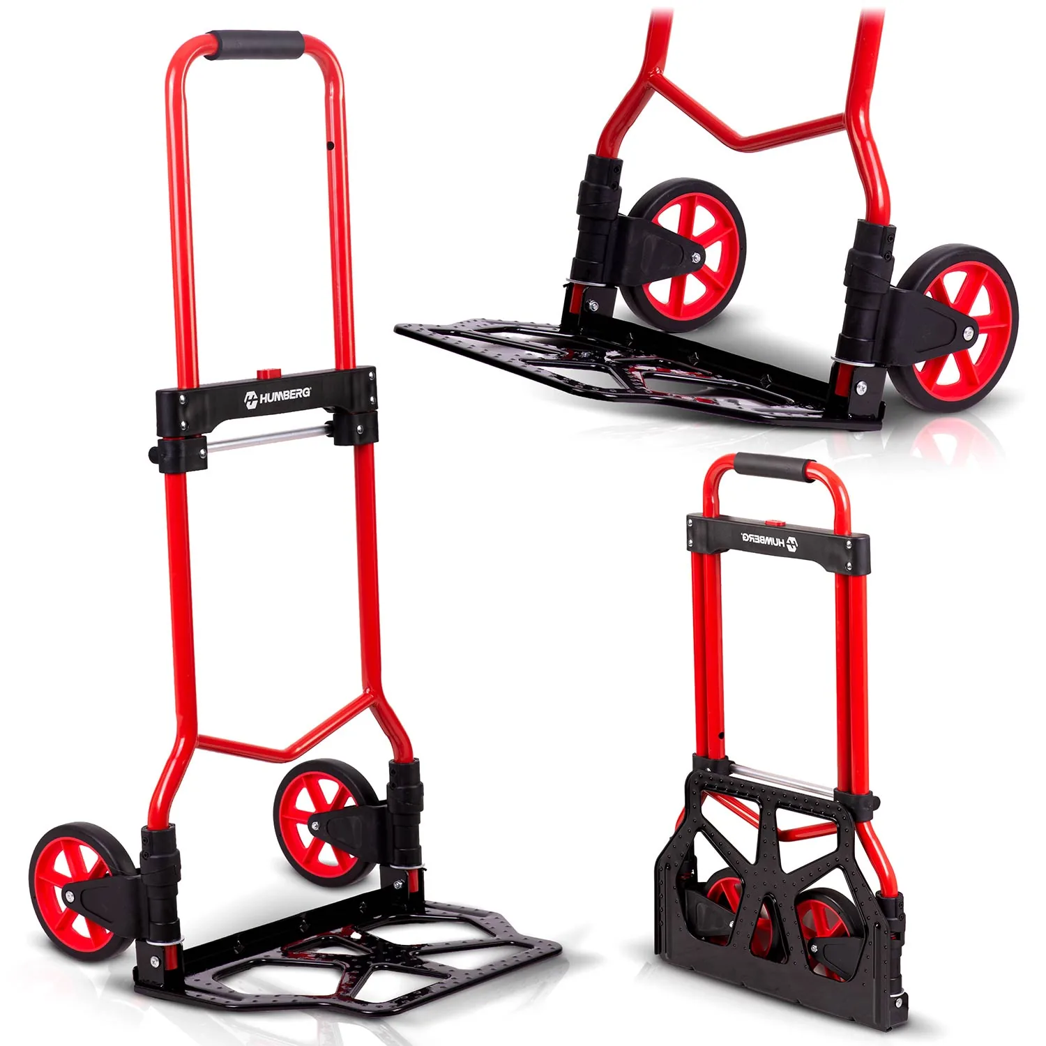 Skladací rudlový transportný vozík, skladový, 100 kg, Humberg HM-517