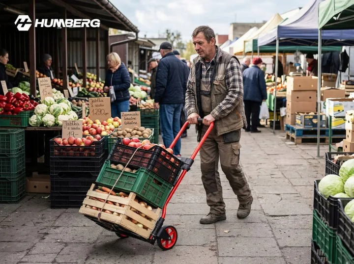 Detail produktu 10: Skladací rudlový transportný vozík, skladový, 100 kg, Humberg HM-517