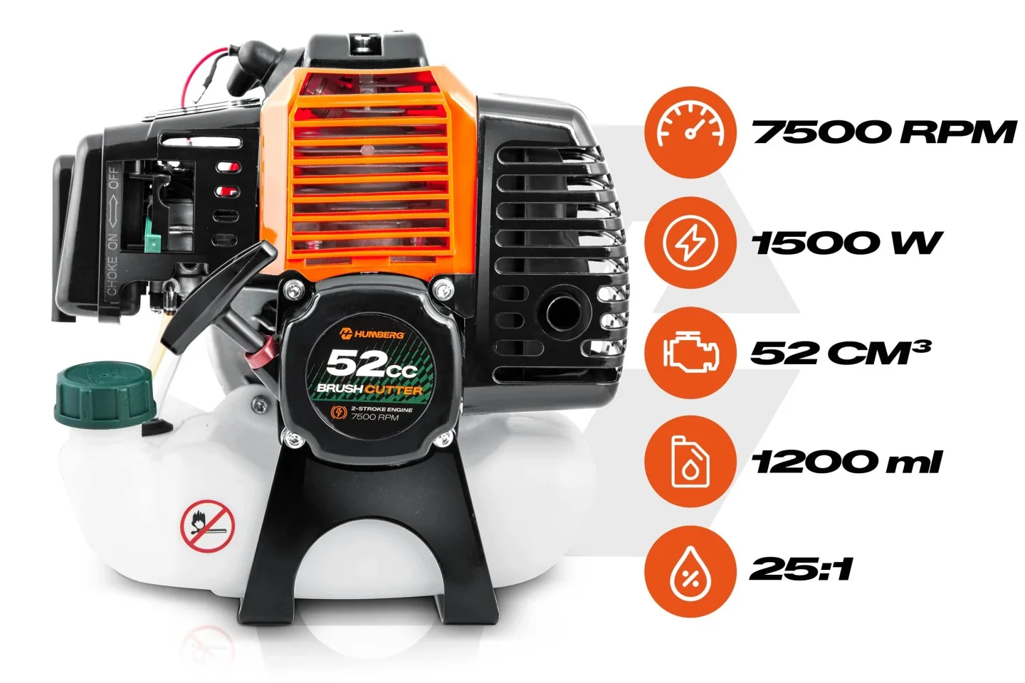 Motor do benzínového krovinorezu s rukoväťami 52 cm³ 7500 ot./min Humberg HM-615
