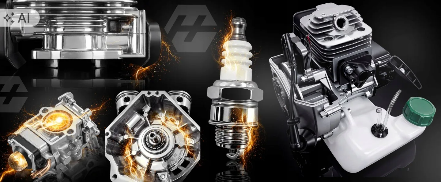 Detail produktu 7: Motor do benzínového krovinorezu s rukoväťami 52 cm³ 7500 ot./min Humberg HM-615